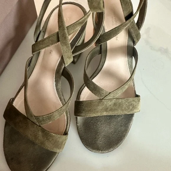 Gianvito Rossi Green Strappy Sandals block heel - Picture 2 of 5